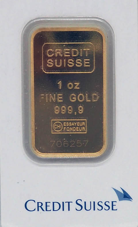 1 Oz Gold Bar Credit Suisse